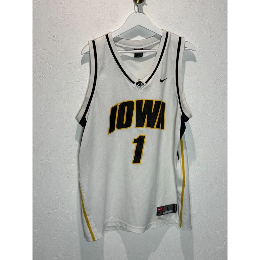 Nike Iowa Hawkeyes Basketball Jersey White Men's Large #1 NCAA Team Apparel